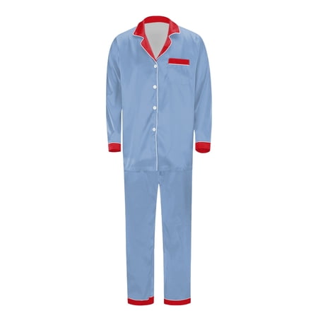 HUITKMM Family Pajamas Family Matching Pajamas Long Sleeve Silk Like Sleepwear For Parents And Kids Holiday Pajama Outfit Cozy Home Loungewear For Dad