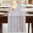 thumbnail image 3 of Brown Wood Plank 90 Inch Table Runner, Vertical Vintage Striped Grain Farmhouse Dresser Scarf Cotton & Linen Tablerunner for Dining/Kitchen Island/Holiday Party Décor 13" x 90", 3 of 9