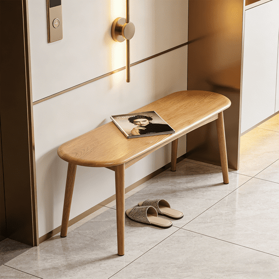 39" Solid Oak Dining Bench,Narrow Entryway Bench | FAS-Grade North American Oak | Natural Wood Grain Skinny Bench for Foyer, Entryway, Hallway,Dining Room, Bedroom Bed End
