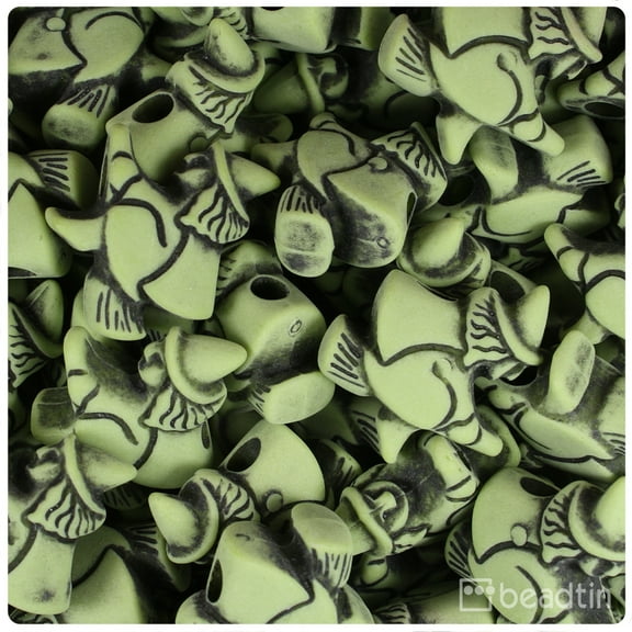 BeadTin Kiwi Antique 24mm Halloween Witches Pony Beads (24pcs)