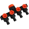 thumbnail image 4 of Grifo Y Selector 4 válvulas de salida, distribuidor de 4 vías conector de grifo divisor de manguera para flujo de agua ajustable y bloqueable, riego de jardín TUNC Sencillez, 4 of 5