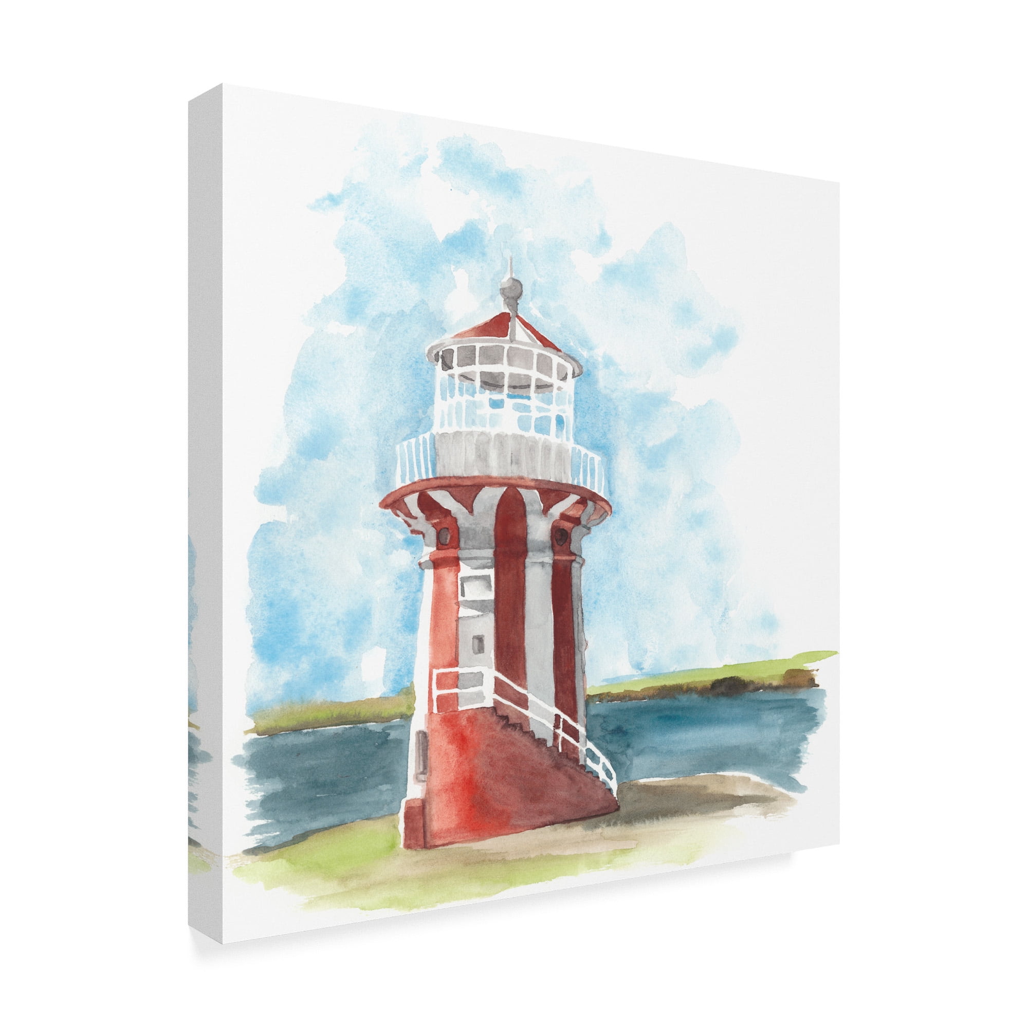 Trademark Fine Art 'Watercolor Lighthouse III' Canvas Art by Naomi McCavitt