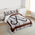 thumbnail image 3 of Manfei Fishing Hooks Bedding Comforter Set 2pcs, Vintage Farmhouse Lake House Twin Comforter Sets, Gray Barn Door Bedding Set, Ultra Soft Home Decor, 3 of 8