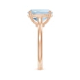 thumbnail image 3 of Angara Natural 3.45 Ct. Aquamarine with Diamond Solitaire Ring in 14K Rose Gold for Women (Ring Size: 6.5), 3 of 9