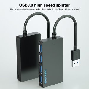 WIFKLSIIPG Mini USB Extensions de hub 4 Port USB 3.0 Hub Expander USB Station d'adaptation Ultra Hub de données portable Slim