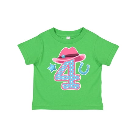 

Inktastic Four with Cowgirl Hat Star and Horseshoe Gift Toddler Toddler Girl T-Shirt