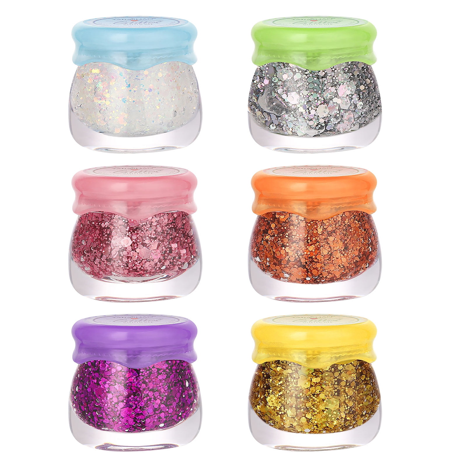 SDJMa Body Glitter Gel, Face Glitter Makeup, Holographic Long Lasting  Chunky Sequins Glitters for Eye Lip Hair Nails, Festival Rave Accessories  (Blue,Pink,Gold,White,Silver,Green) 