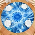 thumbnail image 2 of Blue Burst Pattern Round Fitted Tablecloth with Elastic Edge,Dining Table Cover Waterproof,Outdoor Round Tablecloth for Camping,Dining,Indoor and Outdoor, 2 of 7