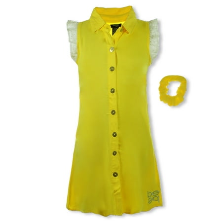 

Bebe Girls 2-Piece Dress With Scrunchie Set - yellow 2t (Toddler)