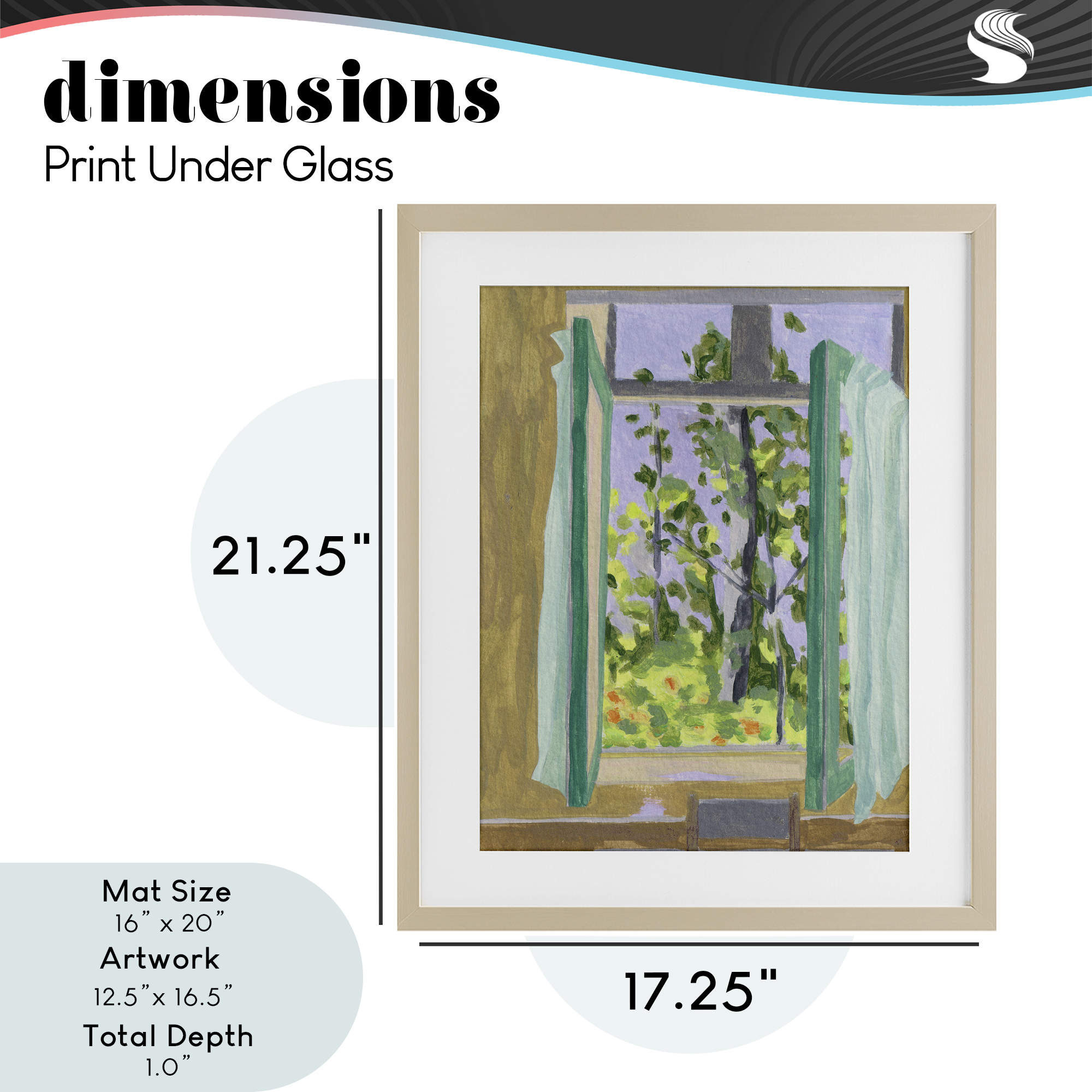 A Seat For Spring Birch Framed Print Under Glass, design by Melissa Wang