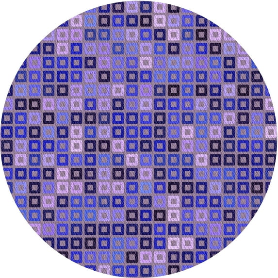 Ahgly Company Indoor Round Patterned Purple Amethyst Purple Area Rugs, 4' Round
