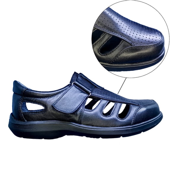 Huarache Casual Piel Borrego Hombre Enco Footwear mod.20 Huarache Piel Borrego confort Color Negro