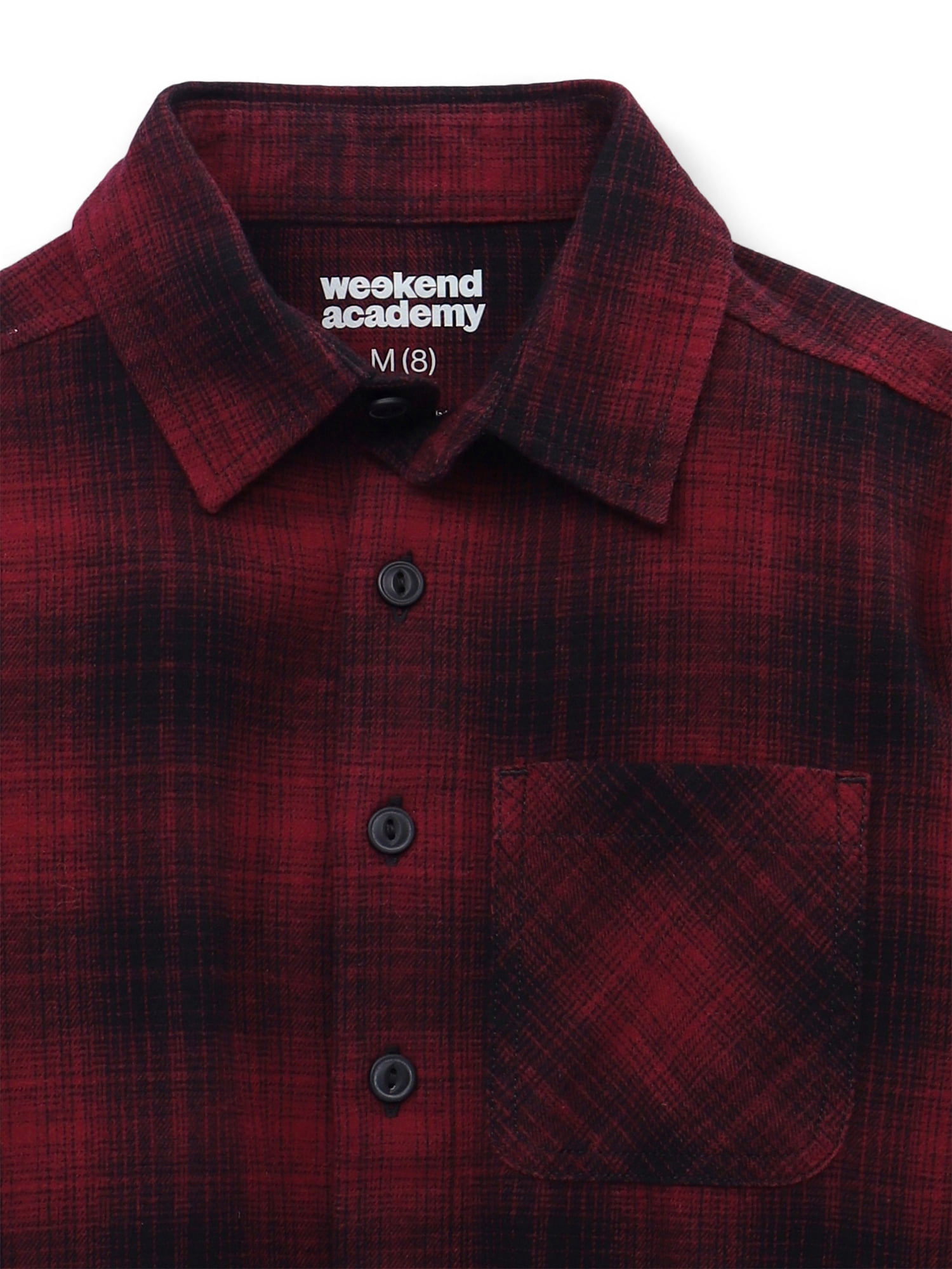 Weekend Academy Boys Flannel Long Sleeve Shirt, Sizes 4-18
