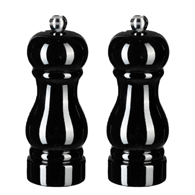 Juego de molinillo de sal y pimienta, molinillos de pimienta manuales con grosor ajustable, molinillos de especias recargables