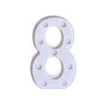 thumbnail image 2 of CNKOO Alphabet LED Digital Lights Light Up White Plastic Digital Standing Hanging 7, 2 of 2