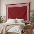 thumbnail image 3 of Red Geometric Large Tapestry for Bedroom Wall Hanging Tapestry, Country Farm Traditional Chinese Tile Ceiling Backdrop Tapestries Poster Blanket Wall Decor for Teens Room Living Room Dorm 86" x 104", 3 of 8