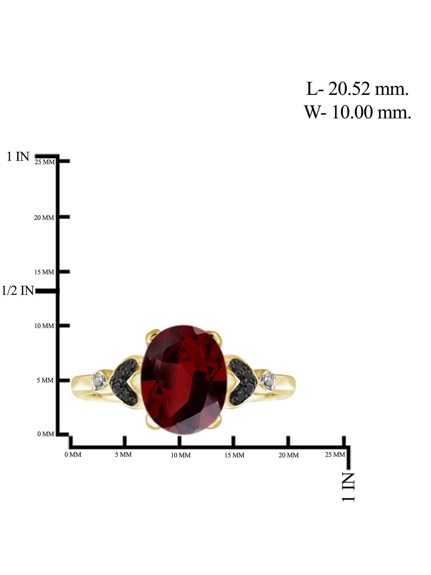 JewelersClub Garnet Ring Birthstone Jewelry – 2.20 Carat Garnet 14K Gold Plated Silver Ring Jewelry with Black & White Diamond Accent – Gemstone Rings with Hypoallergenic 14K Gold Plated Silver Band