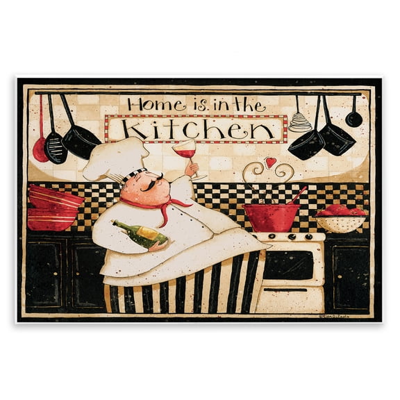 Stupell Industries Farmhouse Home's in Kitchen Happy Chef Wall Plaque Art, 15 x 10, by Dan DiPaolo