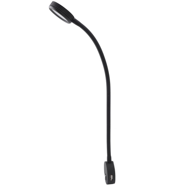 Luz De Lectura Para RV, Puerto USB, Lámpara De Pared Para Cabecera De Cuello De Cisne Flexible CRI 90+, Luz Roja Blanca Cálida Para Barco Y Yate