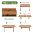 thumbnail image 4 of 7 Piece Patio Dining Set, Outdoor Acacia Wood Furniture Set, Extendable Rectangular Table and 6 Stackable chairs, Removeable Fabric Cushion, FSC Certified, for Deck Garden Backyard, 4 of 8