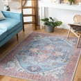 thumbnail image 3 of SAFAVIEH Serapi Flora Oriental Area Rug, Blue/Ivory, 4' x 6', 3 of 13
