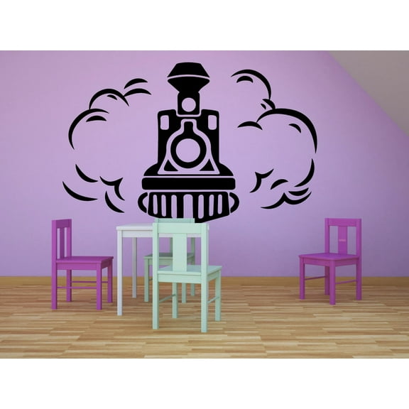 Toy Train Ride Smoke Railroad Railway Rail Trains Wall Sticker Art Decal for Girls Boys Room Bedroom Nursery Kindergarten House Fun Home Decor Stickers Wall Art Vinyl Decoration Size (8x10 inch)