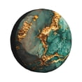 thumbnail image 1 of Saiise Emerald Color Gold Marble Print Waterproof Leather Tire Cover, Durable Wheel Protector for Jeep Wrangler, RV, SUV, Truck, and Travel Trailers-15 inch, 1 of 6