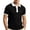 Black, variant on Contrast Trim Mens Polo Shirt Lightweight Casual Turn Down Collar T Shirt Button Placket Cotton Blend Polos
