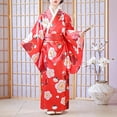 thumbnail image 2 of JAJAHO Kimono Dresses For Girl Floral Print Long Sleeve Silk Satin Party Maxi Dress Size 2-10T Trendy Dresses, 2 of 5