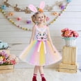 thumbnail image 5 of Rggeeun Toddler Easter Bunny Dress For Girls Tutu With Anime Rabbit Design Party Gown For Kids Celebration Birthday Casual O-Neck Sundress, 5 of 5