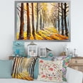 thumbnail image 3 of Designart 'Morning Glow Through The Autumn Trees' Lake House Framed Art Print, 3 of 4