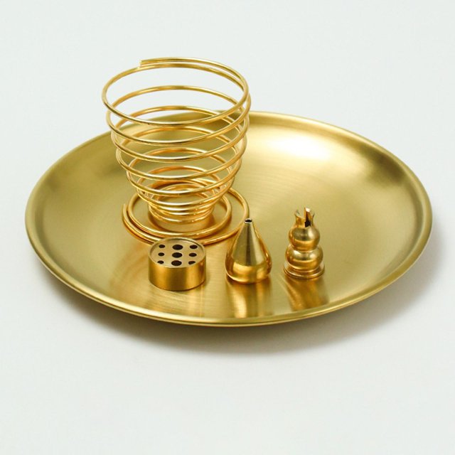 Quemador de incienso, varillas de incienso, torre en espiral, soporte de incienso 5 en 1, decorativo con bandeja, incensario para escritorio, sala de