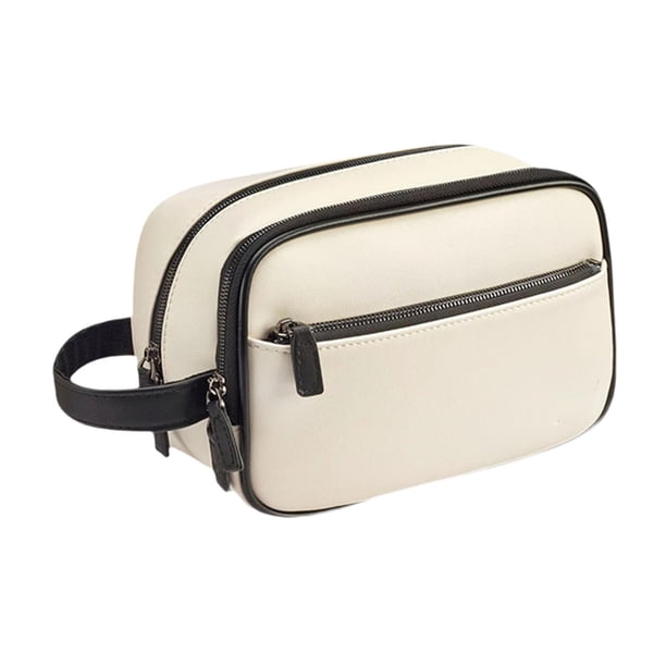 Bolsa de accesorios de golf con correa para la muñeca, organizador de almacenamiento, bolso de mano ligero para golf Blanco