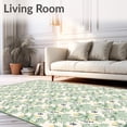 thumbnail image 2 of ODIKA 5'x7' Machine Washable Non-Slip Area Rug, Snowflake Cascade Design Cushioned with Merry Wishes Typography High Traffic Rug, Green, 625430, 2 of 5