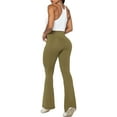 thumbnail image 2 of Flare Yoga Pants, Crossover Yoga Pants with Tummy Control, High-Waisted and Wide Leg, 2 of 7
