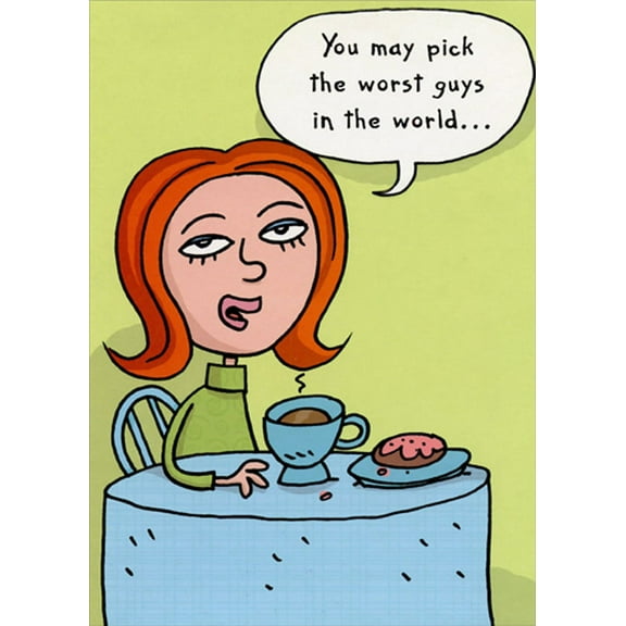 Designer Greetings Woman at Table : Pick the Worst Guys Funny / Humorous Friendship Card