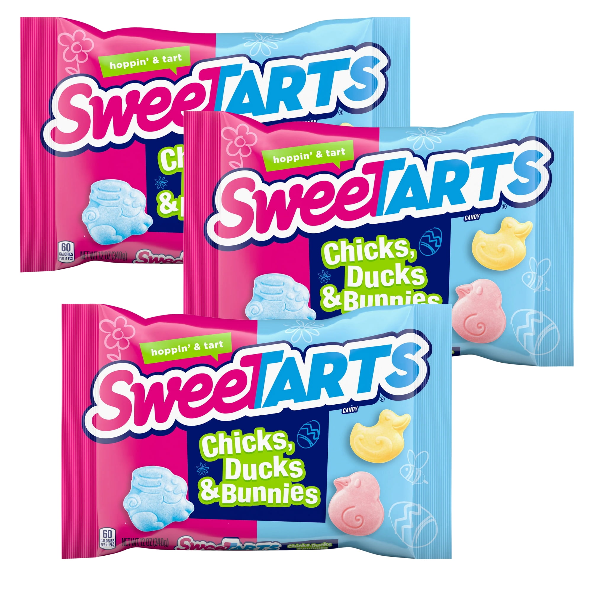 Sweetarts Chicks, Ducks & Bunnies Easter Classic Candy in Animal Shapes for Kids Easter Snacks