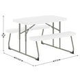 thumbnail image 5 of BizChair Easy-Fold White Folding Plastic Kids Outdoor Picnic Table and Benches - Commercial Grade - Seating for 4 Kids, 5 of 18