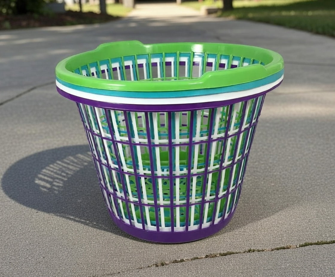 Set of 4 Stackable Plastic Laundry Baskets with Lids, Colorful Ventilated Hamper Baskets for Clothes Storage, Bedroom, Bathroom Organization