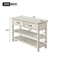 thumbnail image 3 of TREXM Retro Console Table for Entryway with Drawers and Shelf Living Room Furniture (Antique White), 3 of 9
