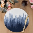 thumbnail image 3 of Navy Blue Ombre Round 15 Inch Placemats Set of 2, Primeval Forest Modern Abstract Art Aesthetics HeatResistant Non Slip Place Mats for Dining Table, Wipeable Kitchen Table Mats for Housewarming, 3 of 9
