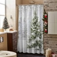 thumbnail image 3 of Winter Pine Tree Bathroom Shower Curtain Snowflakes Christmas Tree Plant Waterproof Washable Shower Curtains for Bathtub Bath Decor with Grommets and Hook 36 X 72 Inch, 3 of 8