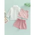 thumbnail image 4 of Franhais Baby Kids Girls Shorts Set, Crew Neck Tank Top +Elastic Waist Shorts and Sun-proof Jacket, 4 of 9