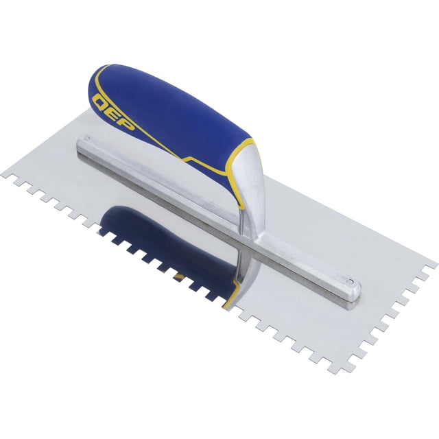 Paleta QEP Comfort Grip de acero inoxidable con muesca de 28 x 11 cm