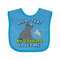 Inktastic Rhino That My Grandpa Loves Me with Cute Rhinos Boys or Girls Baby Bib