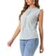 thumbnail image 4 of INSPIRAR CHIC Blusa sin mangas para mujer con volantes, estilo de oficina, blusas florales vintage de los años 50, S, azul claro-floral, 4 of 6
