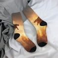 thumbnail image 5 of Cauagu Castle Cool Fire Dragon Print Crew Socks for Women and Men,Adult Athletic Running Socks 1-Pair Sports Socks Work Gear Socks with Moisture Wicking, 5 of 6