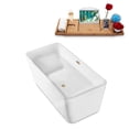 thumbnail image 3 of 63" Streamline N682BBR Soaking Freestanding Tub and Tray With Internal Drain in Brushed Brass, 3 of 8