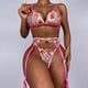 thumbnail image 4 of Conjunto de lencería de malla exquisita para mujer, sujetador, liga y bragas, picardías, ropa de dormir recortada Fridja nalpqowj40724, 4 of 9