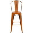 thumbnail image 5 of Home Square 30" Metal Curved Slat Back Bar Stool in Distressed Orange - Set of 3, 5 of 5